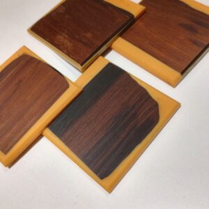 Blackwood Coasters with Yellow Resin - Set of 4